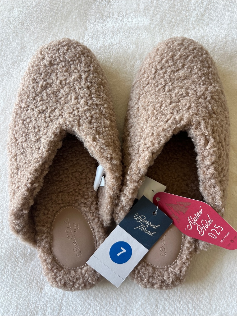 Target Cozy Sherpa Slide Slippers in Camel